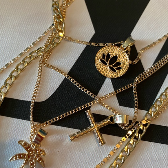 Lotus & Mary Layered Cross Gold Chain Necklace - Picture 5 of 9